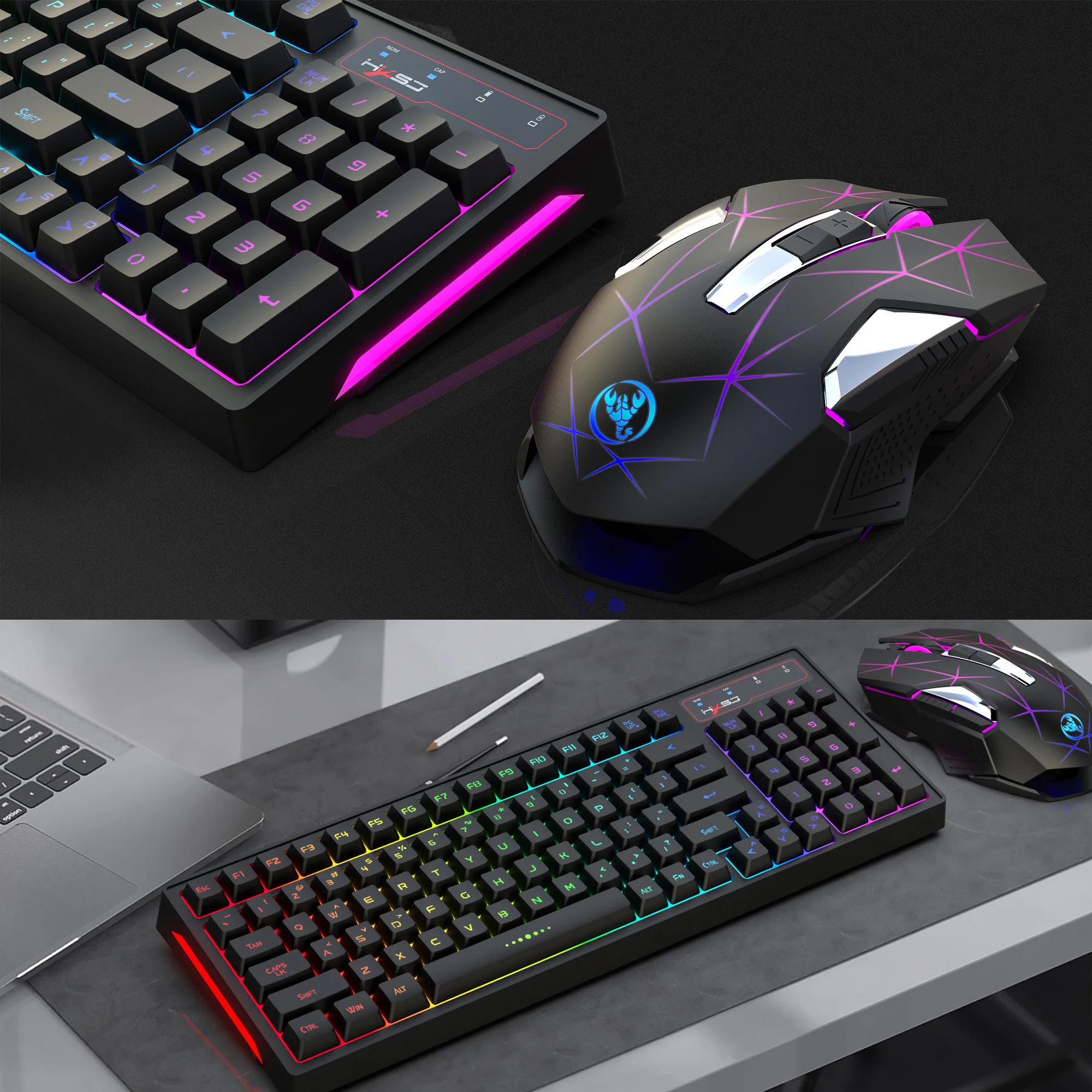 2.4G Wireless Keyboard and Mouse Combo Mini Multimedia Full-size Keyboard Mouse Set For Computer Notebook Laptop Desktop