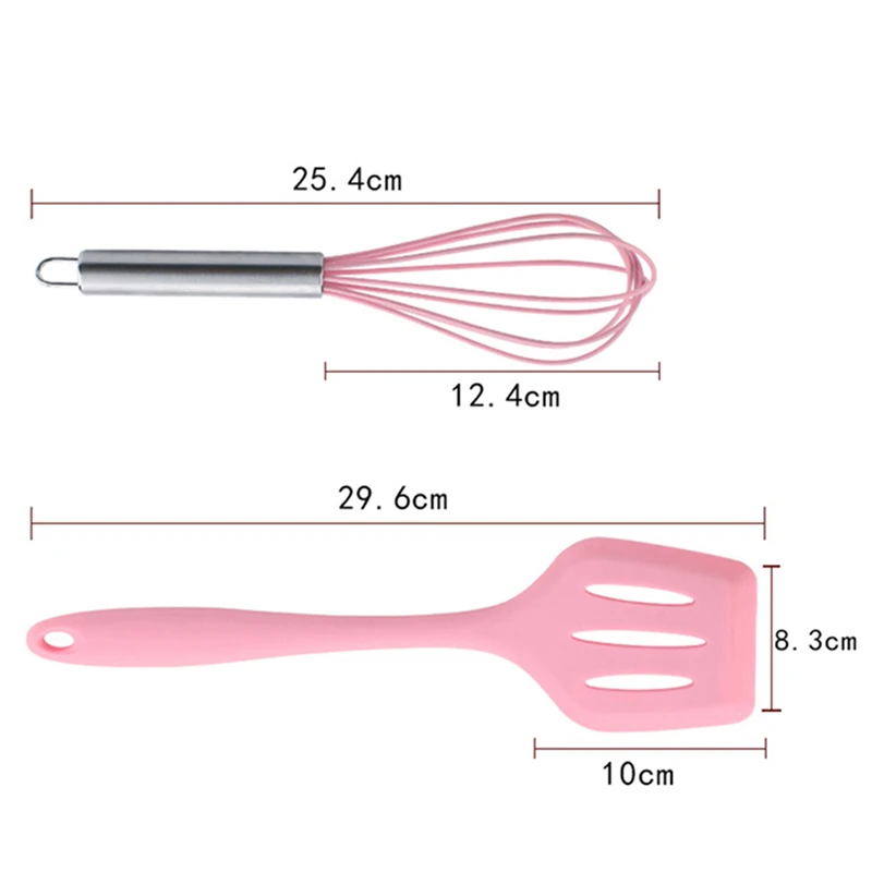 5Pcs Silicone Cooking Tool Sets, Heat-Resistant Kitchen Utensils-Spatula Scrapers Egg Beater Oil Brush