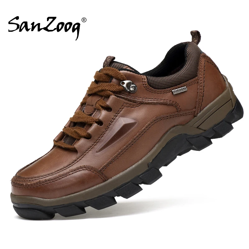 

Plus Big Size 47 48 Autumn Winter Men Genuine Leather Trekking Hiking Shoes Outdoor Mountain Buty Trekingowe Meskie