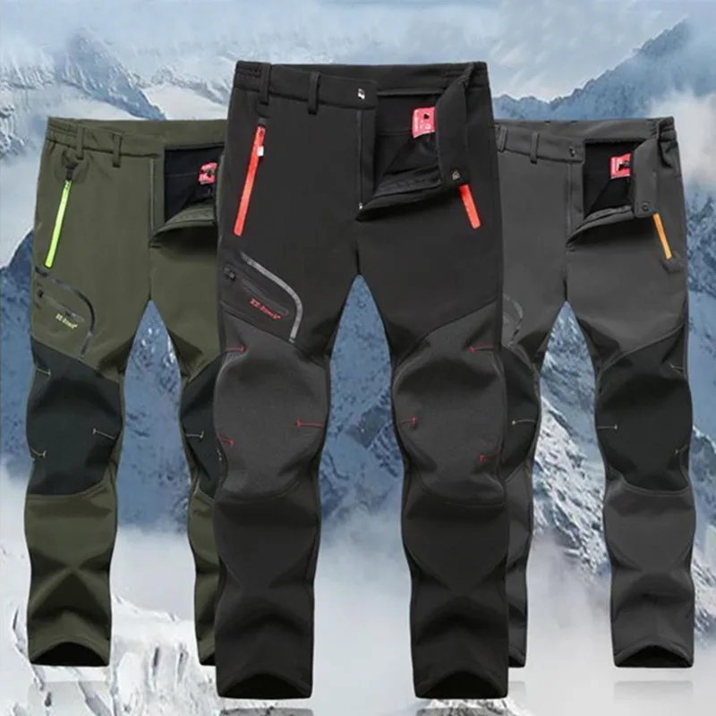Spring Summer Men Outdoor Pants Plus Size Fleece Warm Waterproof Windproof Breathable Trousers Sports Hiking Cargo 6XL | Мужская одежда