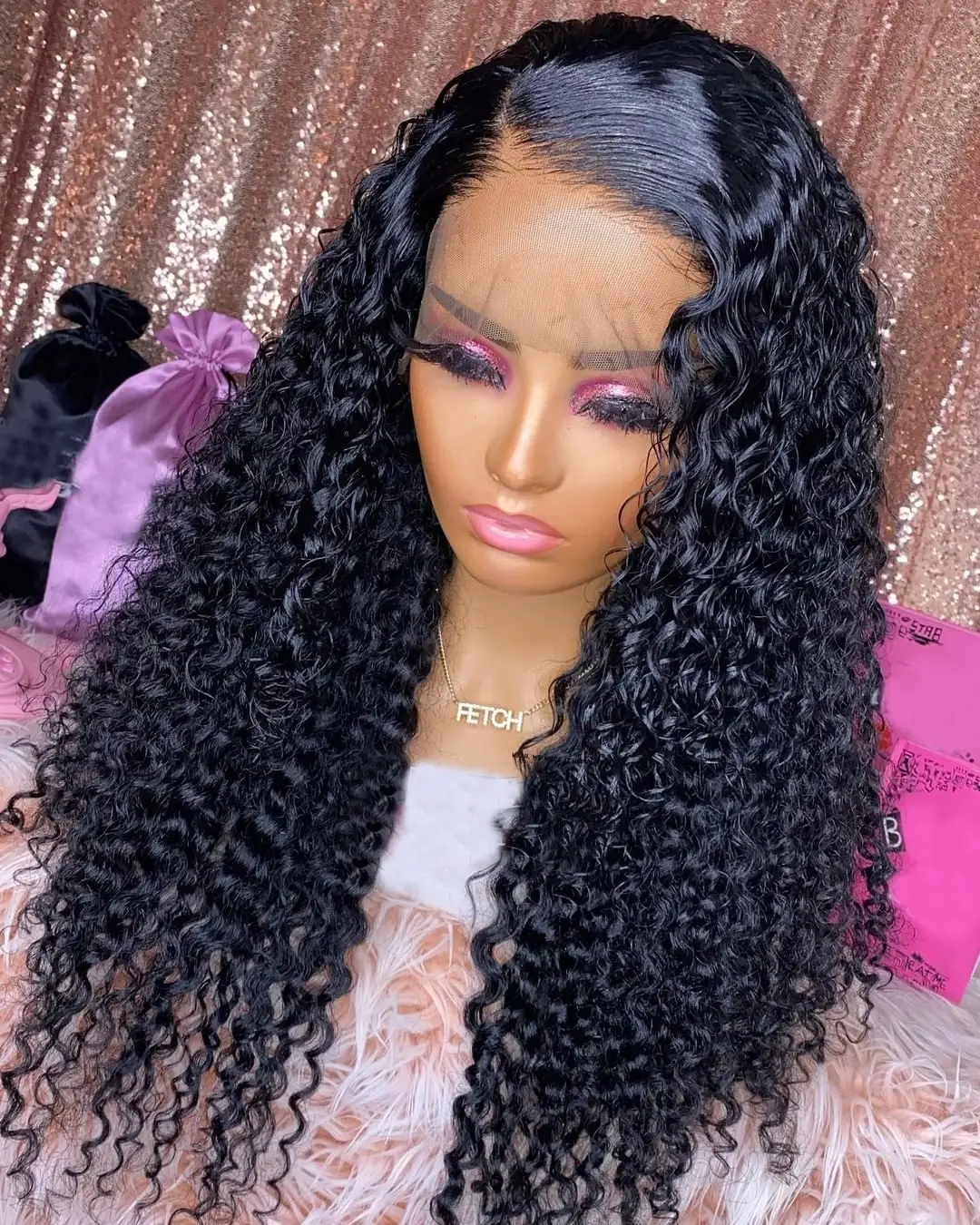 Mongolian Kinky Curly Wigs 30 inch Curly Lace Front Human Hair Wigs Pre Plucked Transparent Lace Frontal Wig For Women