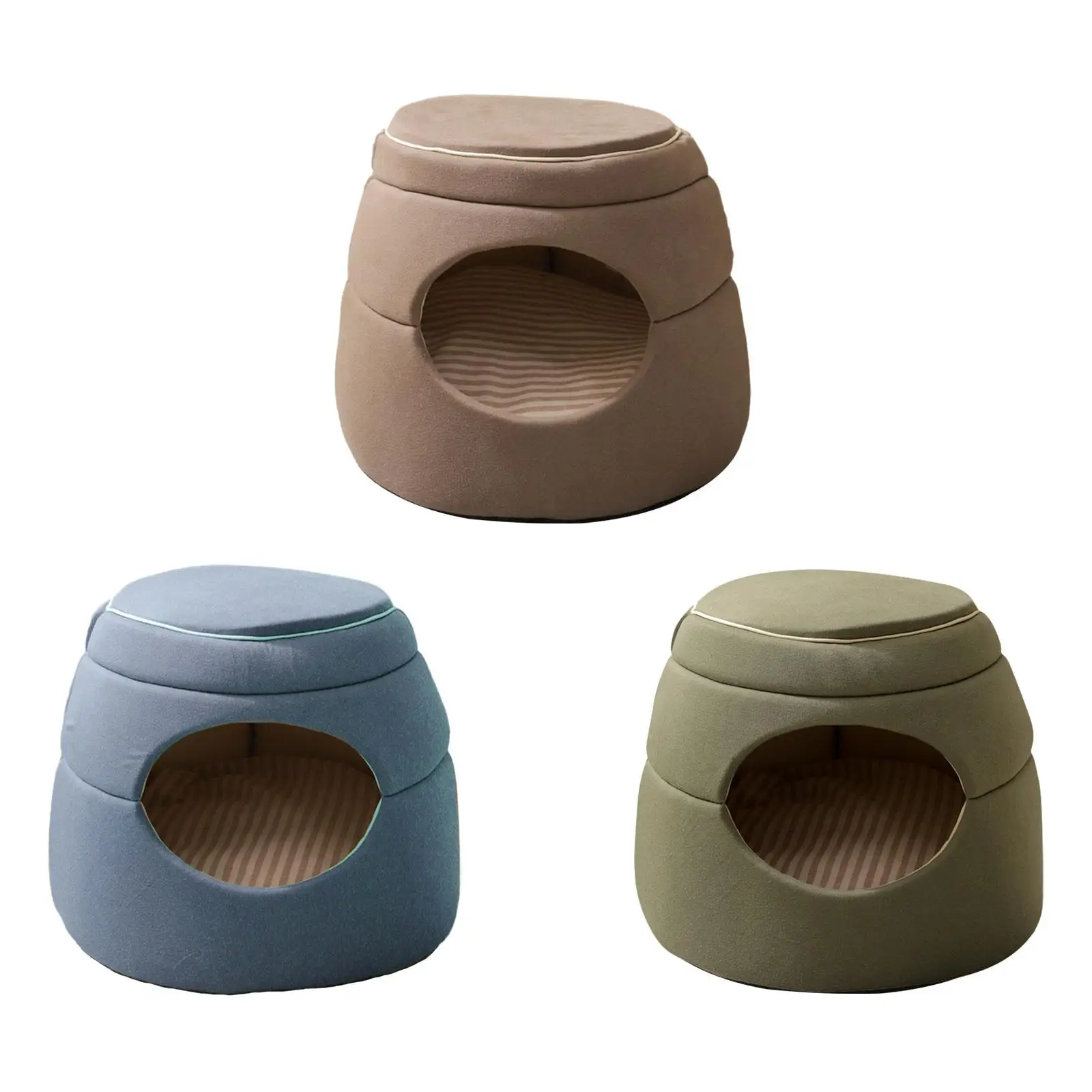 Letto Per Gatti Per Gatti Da Interno Forniture Per Animali Domestici Morbidi Snooze Sleeping Letto Per Animali Domestici Semi Chiuso Casa Per Gatti Ri