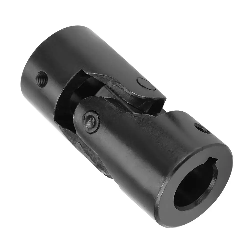 High-Quality 25x49x108mm Universal Joint Coupling Motor Connector with Keyway-Durable Black Metal U-Joint