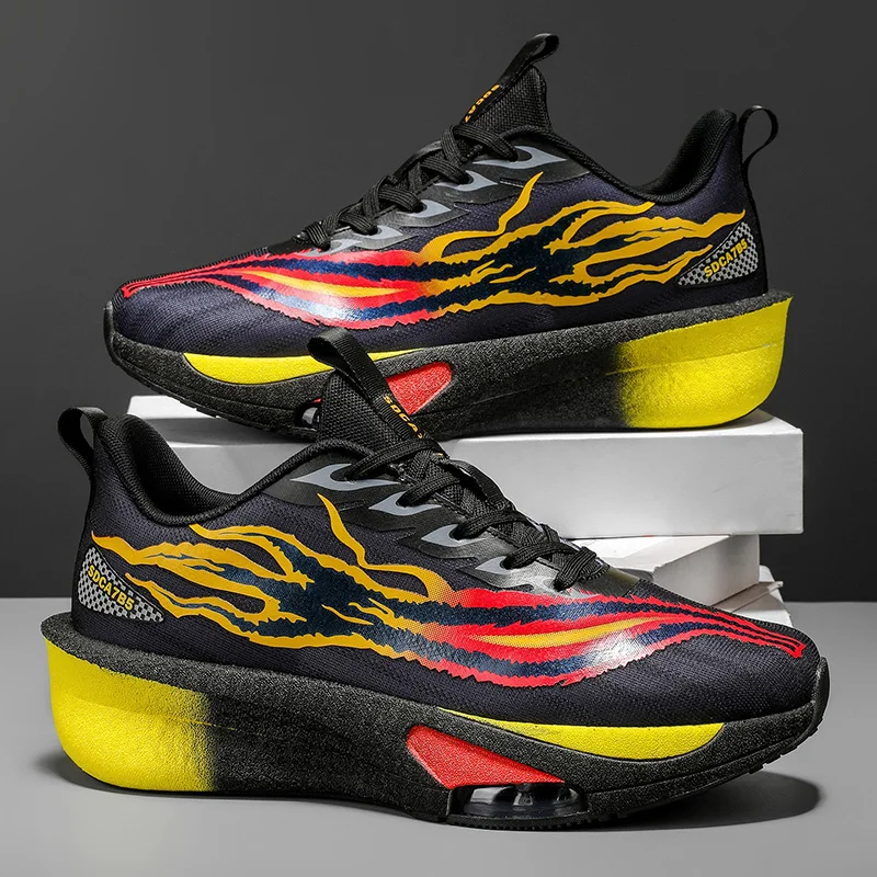 Men's Athletic Running Shoes - Lightweight Cushioning, Non-Slip Sole, Breathable Sneakers, Comfortable Lining, Suitable for Gym, Jogging, Casual Wear - Versatile for All Seasons, Stylish Design, Stable Lace-Up Closure.