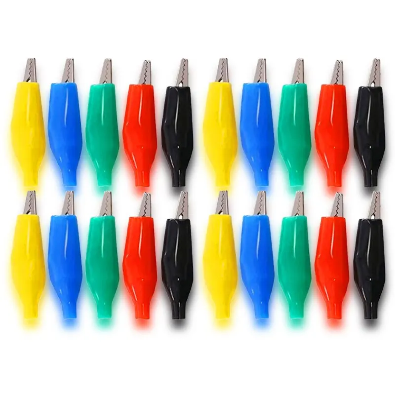 20pcs 28mm 5 Colors Small Test Clips Small Power Safety Iron Clips Instrument Test Alligator Fixed alligator clips test clip