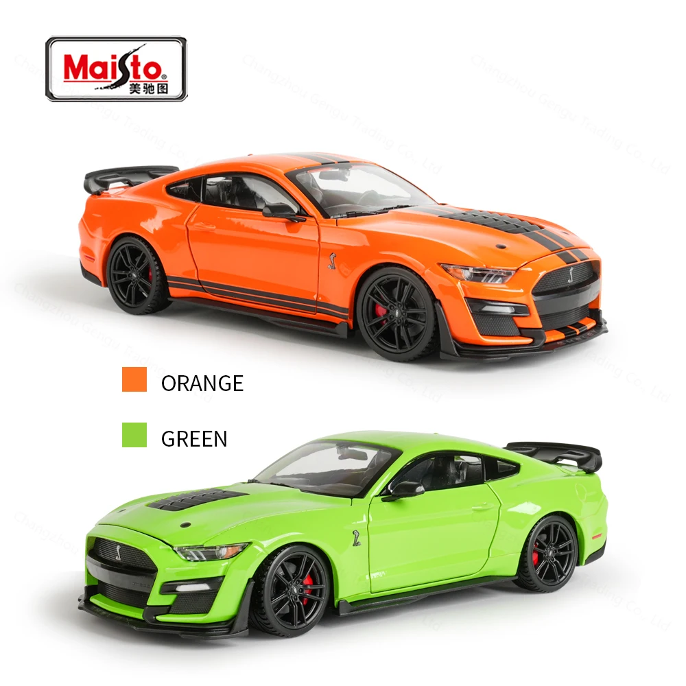 Maisto 1:24 2020 Mustang Shelby GT500 Orange Static Die Cast Vehicles Collectible Model Car Toys Gift collection 5