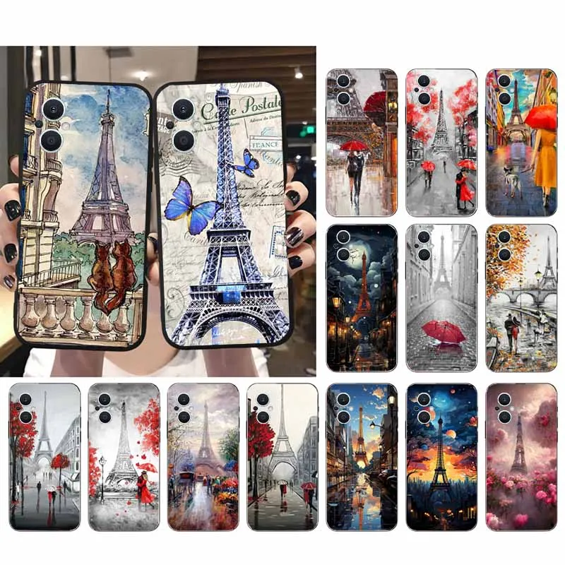 

Eiffel Tower Art Phone Case For OPPO Reno8 Pro Plus Reno8 T Reno6 7 8 5 Lite Reno7 8 6 4 Pro Reno5 Z Reno9 Pro