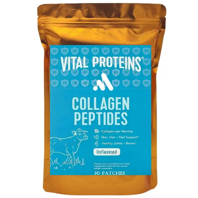 Vital PROTEINS Collagen Peptides Types I, II, III, V, X 5,000mcg Patch Anti-Aging Skin Transdermal Patches 30 Patches