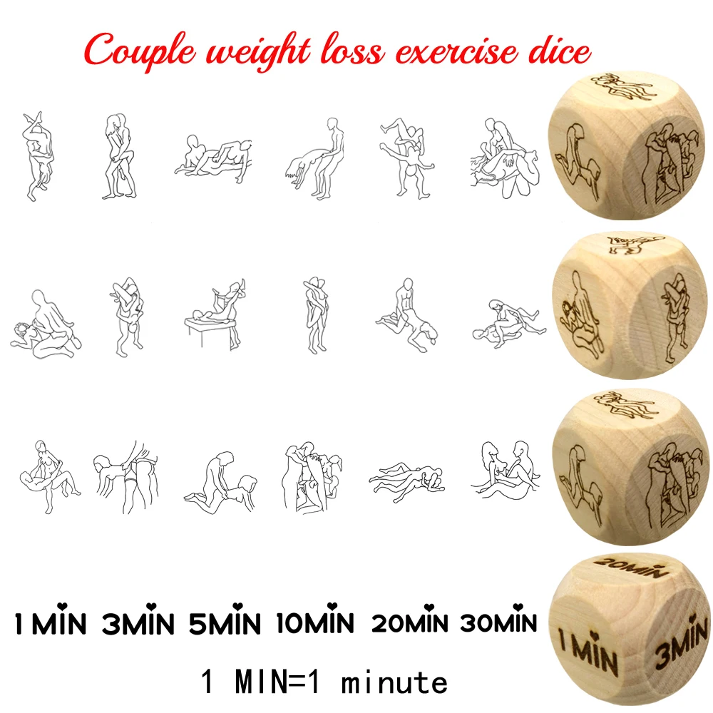 4Pcs Luxury Private Couple Yoga Poses Dice Naughty Bedroom Love Sports Dice Couple Improve Love of Lover Art Gift