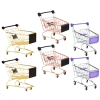 6 Pcs Shopping Cart Mini for Kids Carts Groceries Toddlers Desktop Makeup Sponge Holder Grocery Toys 1-3 Child 1
