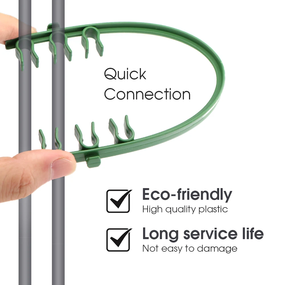 10PCS 8/11/16mm DIY Plastic Plant Stake Adjustable Connection Rod Arm Garden Pillar Fixed Houseplants Support Trellis Connector