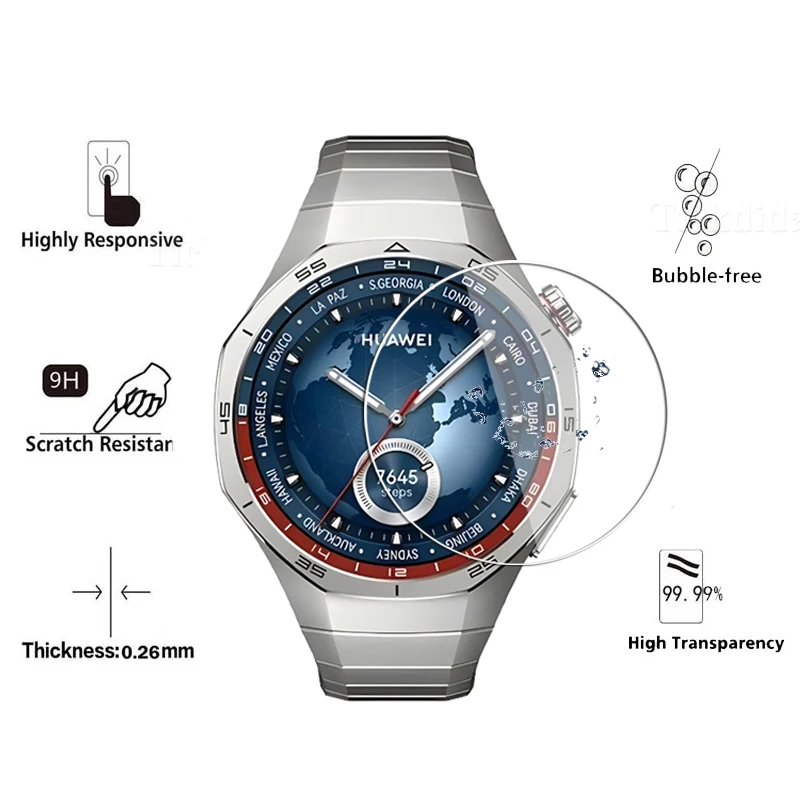 Premium 5-Pack Tempered Glass Screen Protector Film - Anti-Scratch Watch Accessories