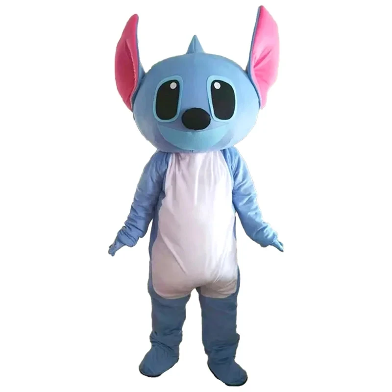 Disfraz de mascota azul de Lilo y Stitch, personaje de dibujos animados de Disney, disfraz publicitario, disfraz de animal para fiesta de carnaval, trajes de cosplay