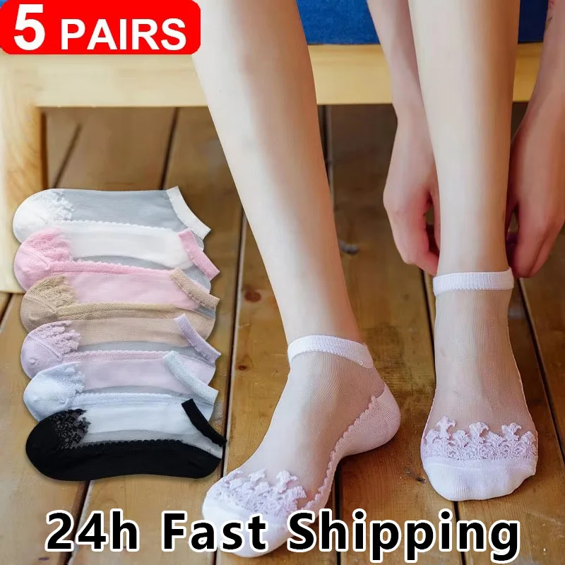 Women Silk Socks 5Pairs