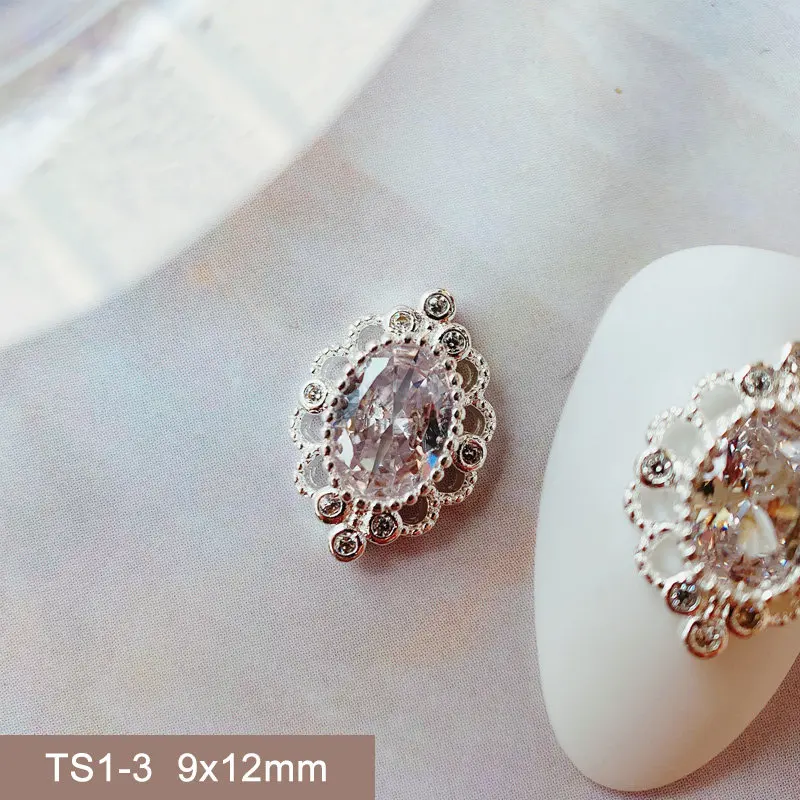 10 teile/los Eisblume oval Opal Zirkon Kristalle Metall legierung Steine Schmuck Nail Art Dekorationen Nägel Zubehör Charms Lieferungen – Detail 4