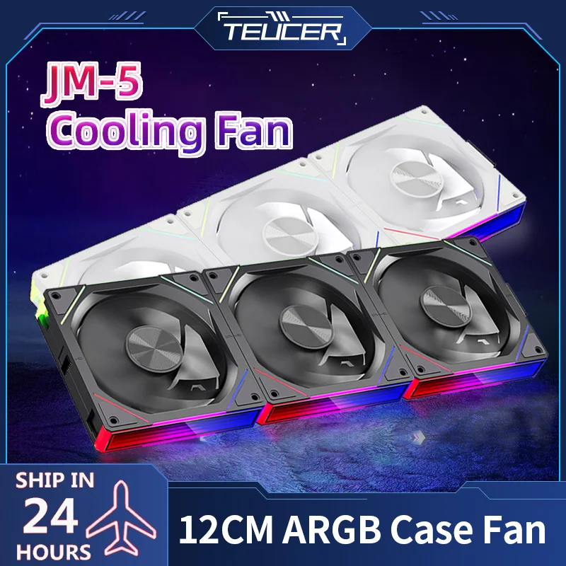 TEUCER-JM5-PC-Cooling-Fan-120mm-ARGB-illusion-Wireless-Splicing-Fan-Kit ...
