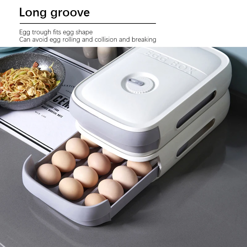 Drawer Type Egg Storage Box Refrigerator Kitchen Organizer Home Organizers Airtight Containers for Food & Organization Boxes