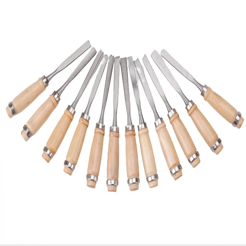 

Chisels are Polished 12pcs High Carbon Steel Wood Chisel Set for Basic Detailed Carving Woodworkers