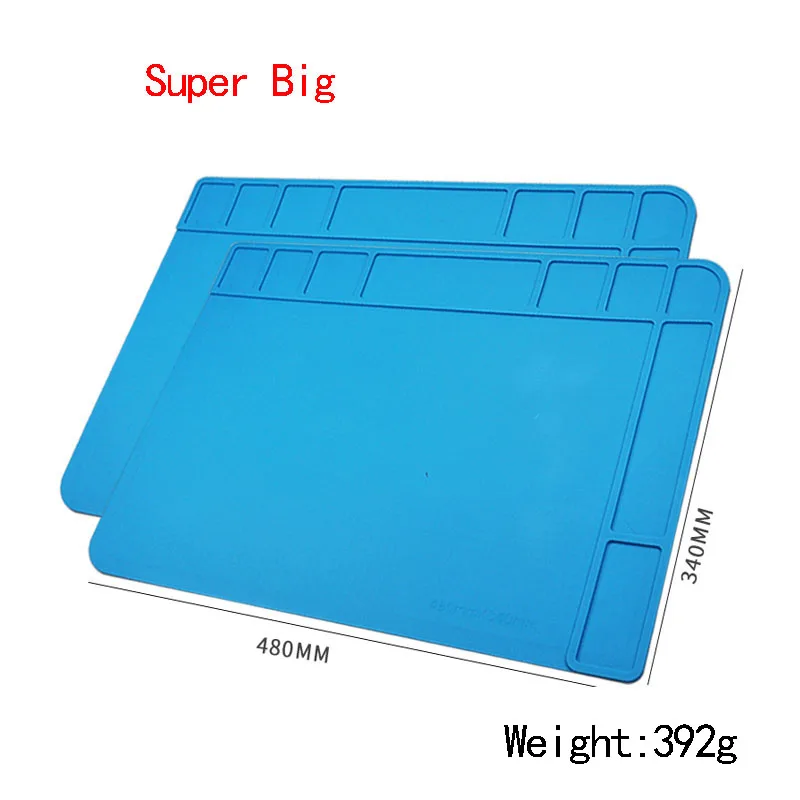 Blue 480X340mm Big Heat Insulation Repair Pad Soldering Work Station Mat Silicon Welding Soldering Maintenance Platform