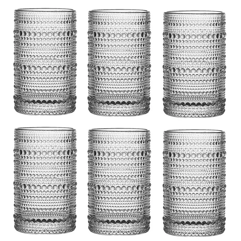 

Vintage Hobnail Drinking Glasses Set Of 6 Cocktail Glasses Set Water Glasses Cup Bar Glassware Set For Beer Whiskey Milk