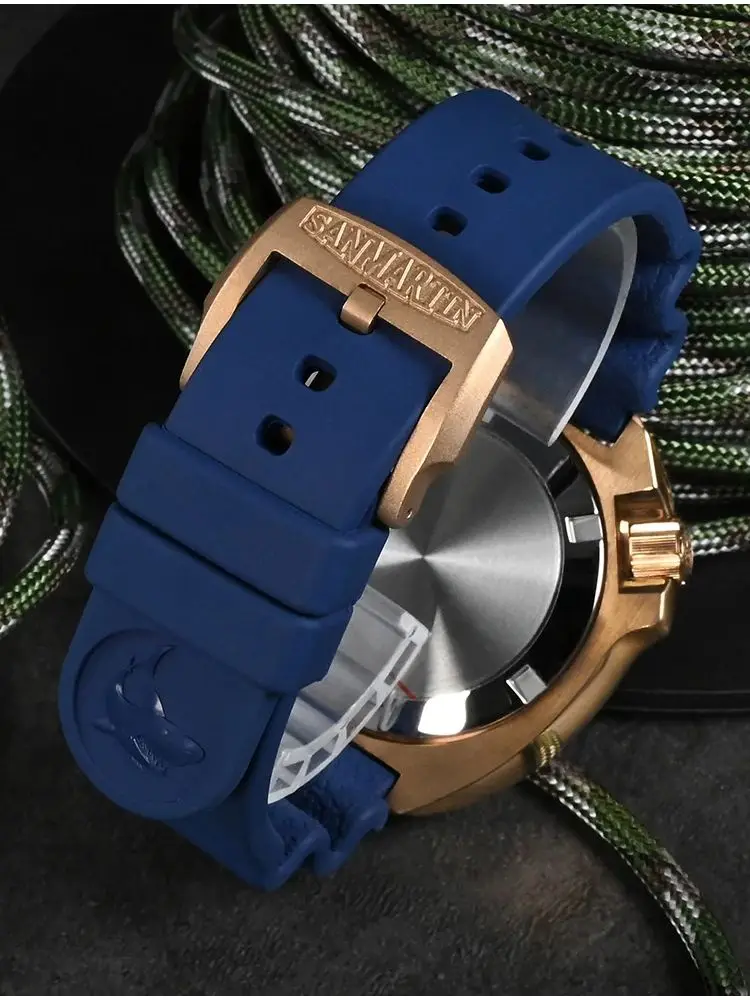 San Martin Abalone Bronze Diver Men Mechanical Watch Luminous Water Resistant 200M Leather Strap Sapphire Relojes часы SN0047Q