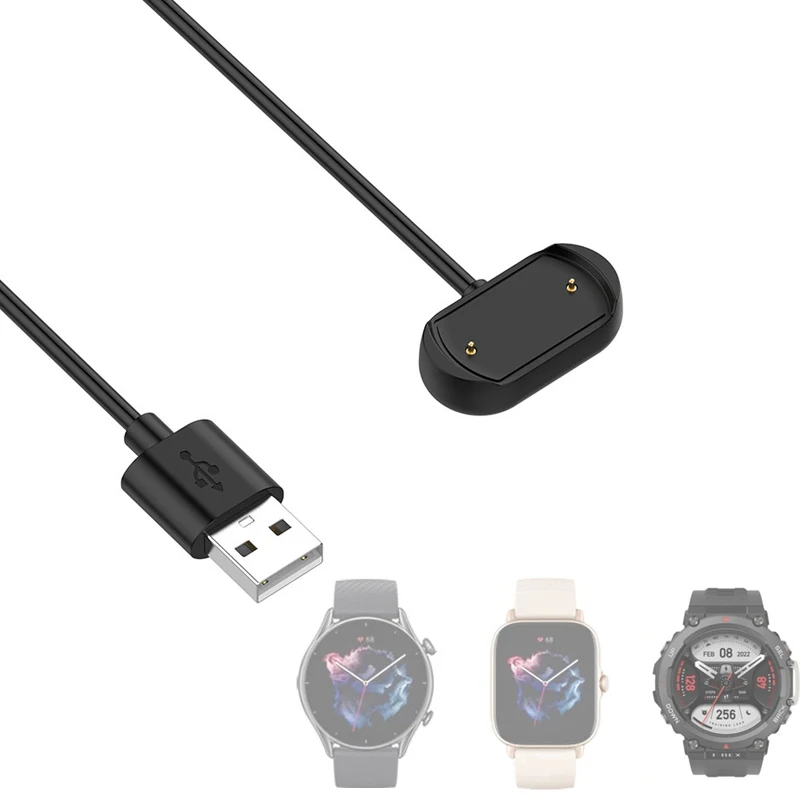 

USB Charging Cable Charger For Amazfit Cheetah GTS4 GTS3 GTS2 Mini GTS GTR 4/3/2e GTR4 GTR3 GTR2 Bip 5/U T-rex 2 Trex Ultra/Pro