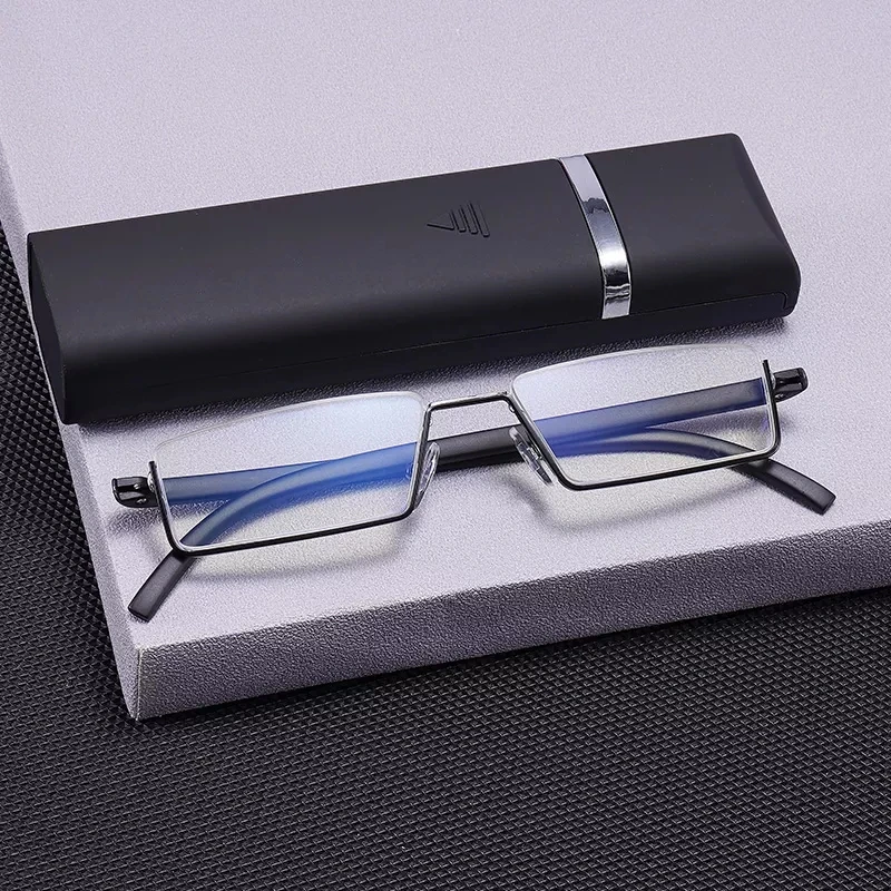 

Reading Glasses Men Women Vintage Anti Blue Light Presbyopic Glasses Half Frame Prescription Spectacles Diopter +1.0 To +4.0