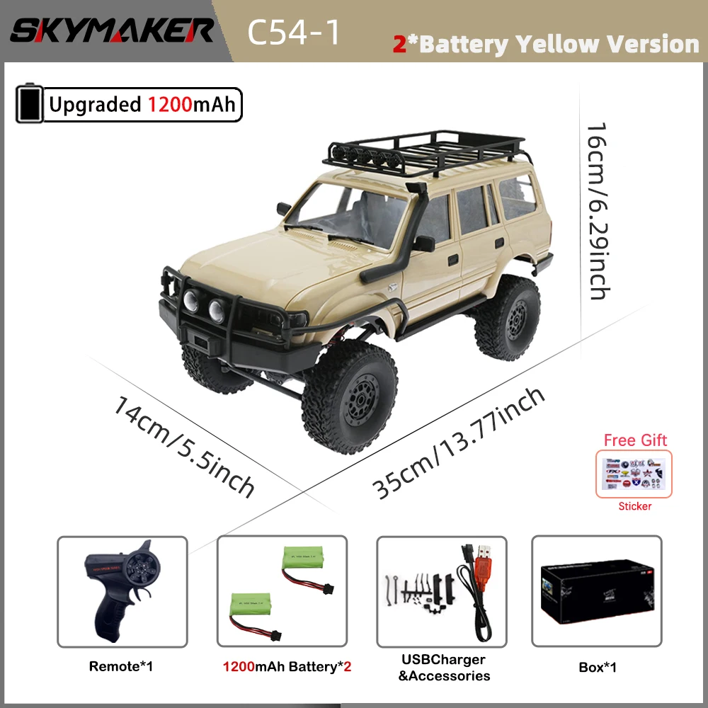 WPL C54 C54-1 1/16 RC Car Toyota LC80 Model 2.4G 4X4 Off