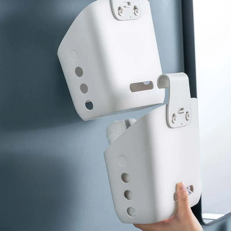 주방 벽걸이 마늘 생강 보관 바구니 다층 배수 랙 가정용 욕실 정리 바구니 플라스틱 재질