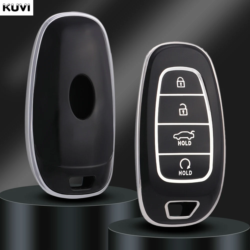 Key Case Key Case Cover TPU For Hyundai Tucson Solaris Sonata Hybrid NEXO NX4 Santafe dn8 4 Buttons Accessories