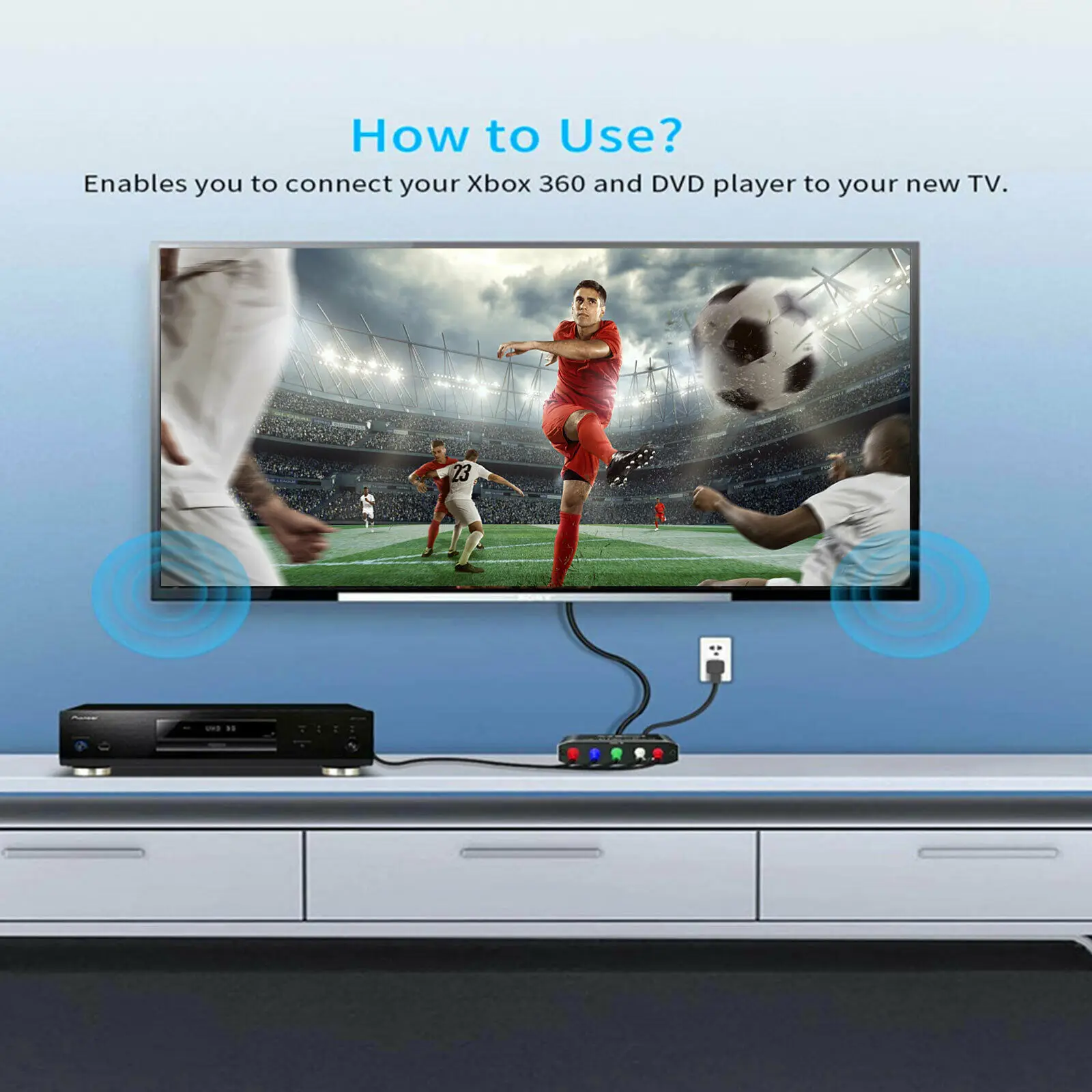 1080P Component to HDMI Converter YPbPr L/R RCA Stereo Audio to HDMI Converter Adapter for HDTV PS2 PS3 HDVD Player Wii Xbox vga to hdmi converter