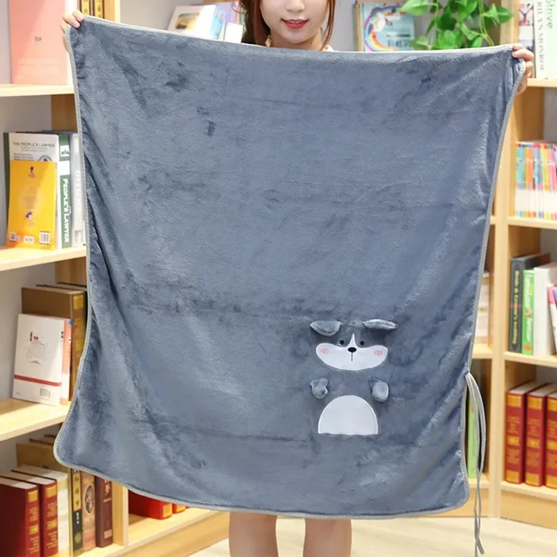 Baby Blankets Warm Fleece Thermal Newborn Soft Stroller Sleep Cover Cartoon Beanie Infant Bedding Swaddle Wrap Kids Bath Towel - 2