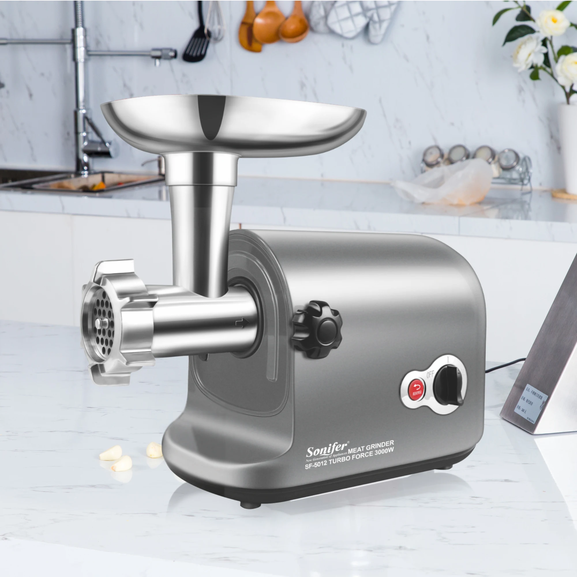 Electric Meat Grinder Heavy Duty 3000W Max Powerful Kitchen Meat Chopper Sausage Stuffer Mincer Slicer Food Processor Sonifer 4