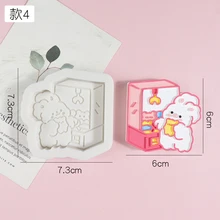  Cartoon Cute Rabbit Car Air Outlet Aromatherapy Plaster Mold DIY Refrigerator Sticker Silicone Mold 