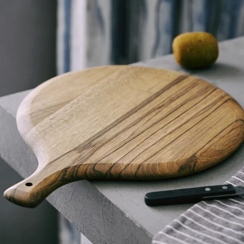 Planche à Pizza Ronde En Bois D'acacia – 30 Cm Avec Poignée, Idéale Pour Service Fromage, Pain, Charcuterie - 7