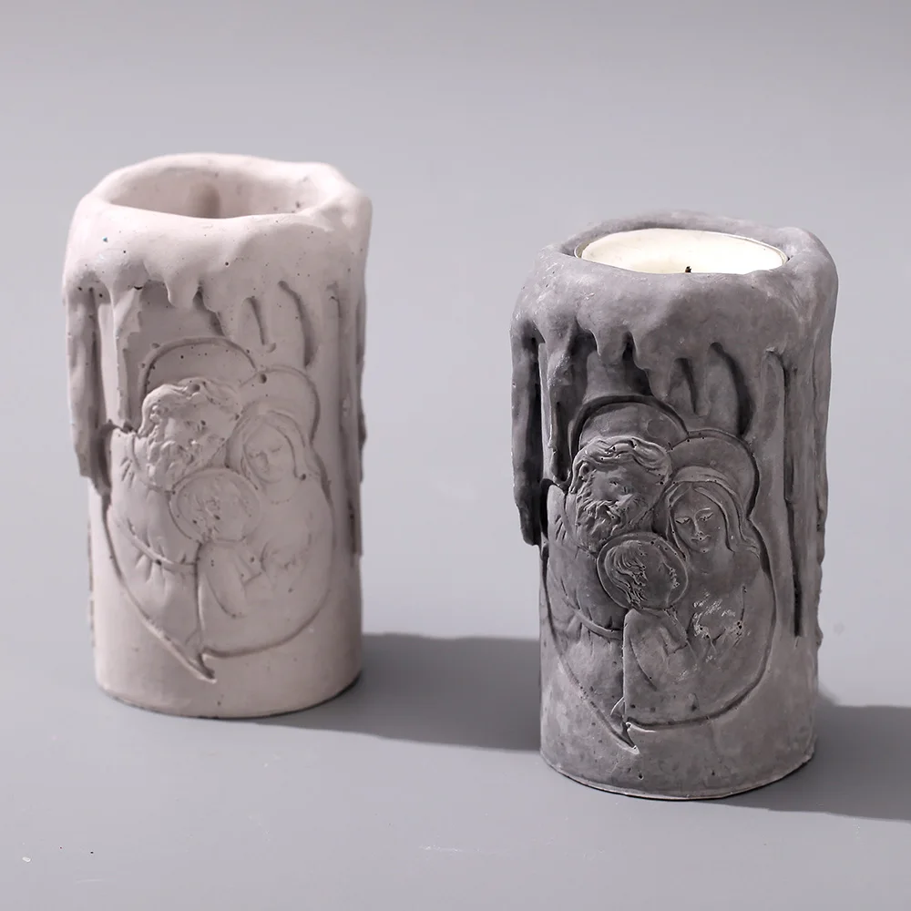 Cylindrical Concrete Candle Holder Mold Silicone Mould For Tealight Home Decoration Tools Clay