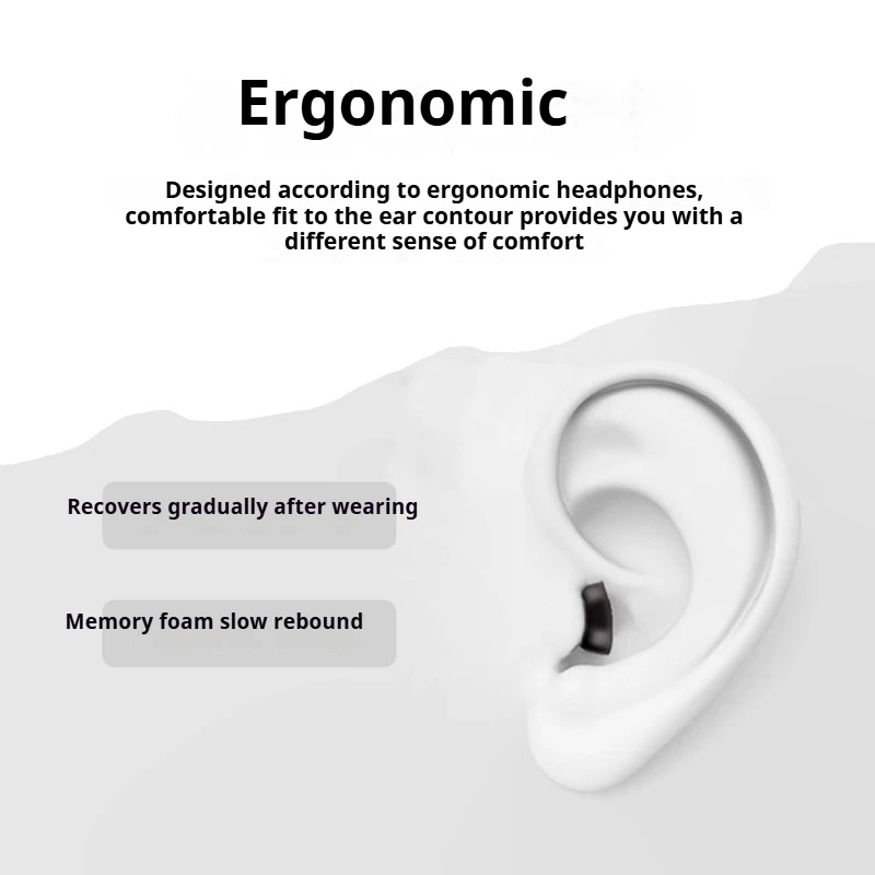 Premium Memory Foam Ear Tips - Soft, Anti-Slip Earbuds Replacement  Earplugs with Earphone Case