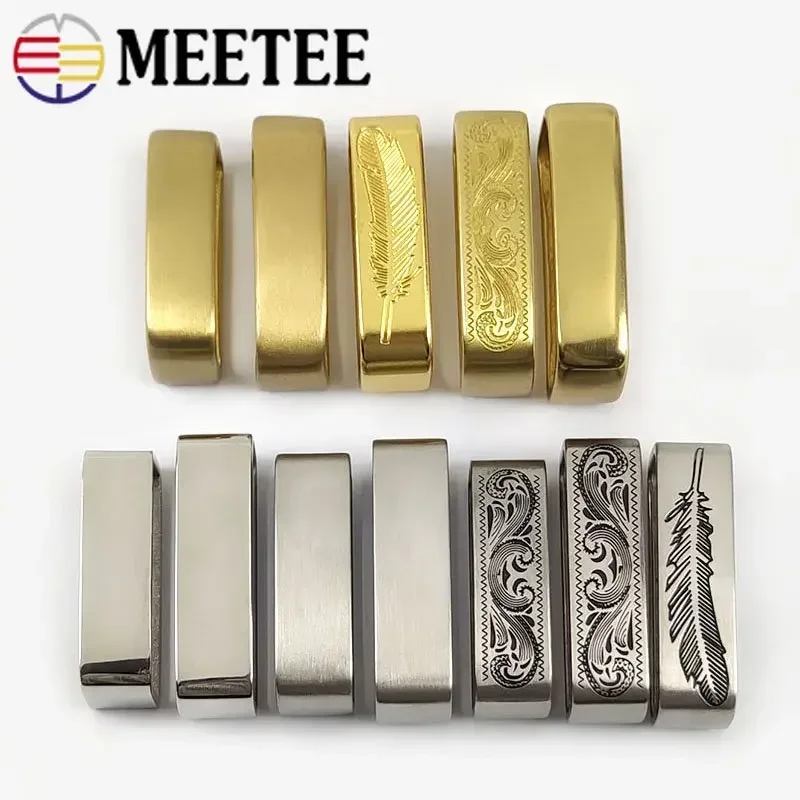 35-40mm 금속 순수 구리 벨트 루프 후크 솔리드 브래스 O D 링 벨트 버클 남성 의류 공예 DIY 하드웨어 액세서리