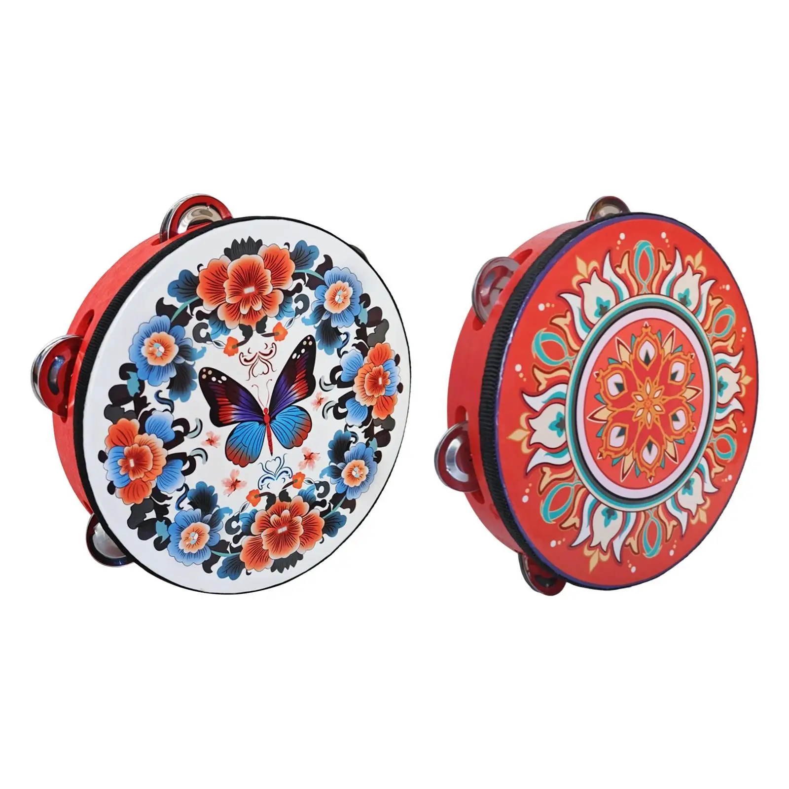 8 Inch Tambourine for Kids, Musical Instrument And Hand Drum for Family Activities