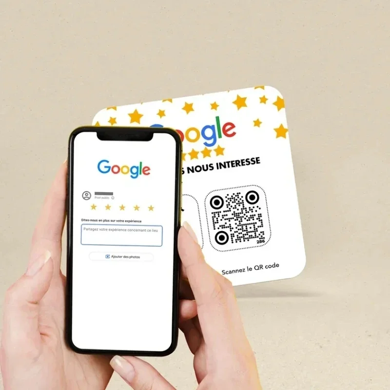 맞춤형 구글 리뷰 사인 아크릴 소셜 미디어 QR 코드 플레이트 NFC 원터치 비접촉 스캔 QR 코드로 비즈니스 리뷰 증가