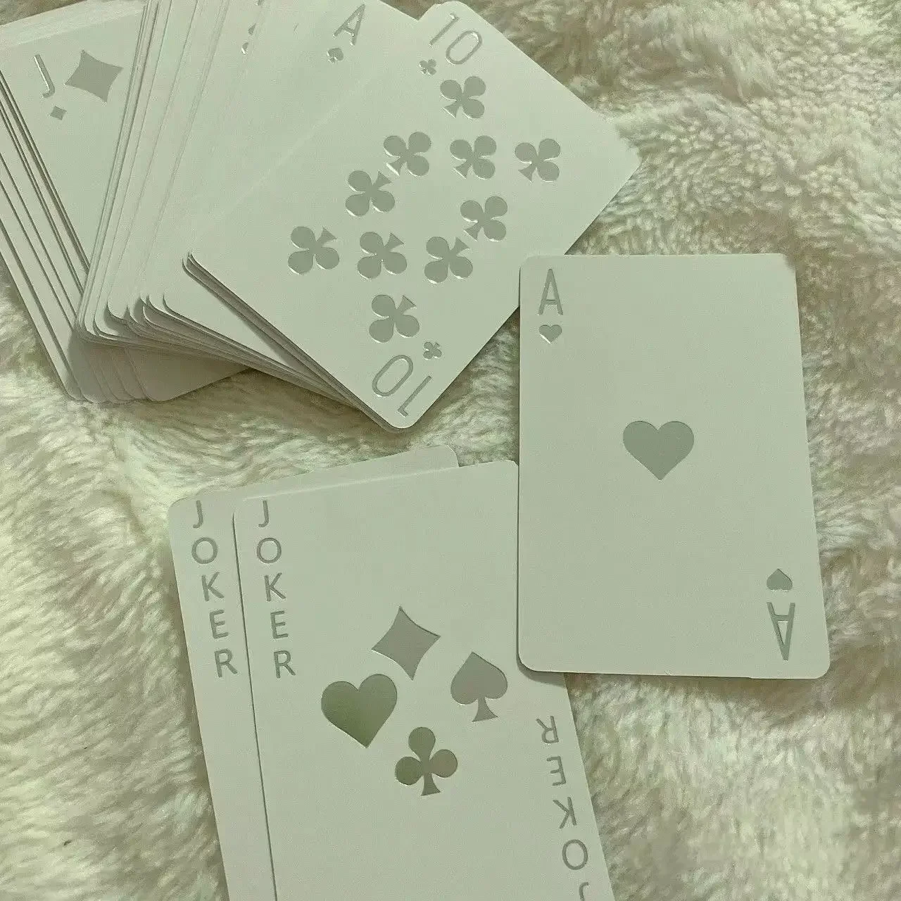 Playing Cards Cute Limited Edition Luminous White Rose Party Toys for Girls playing cards,plastic playing cards