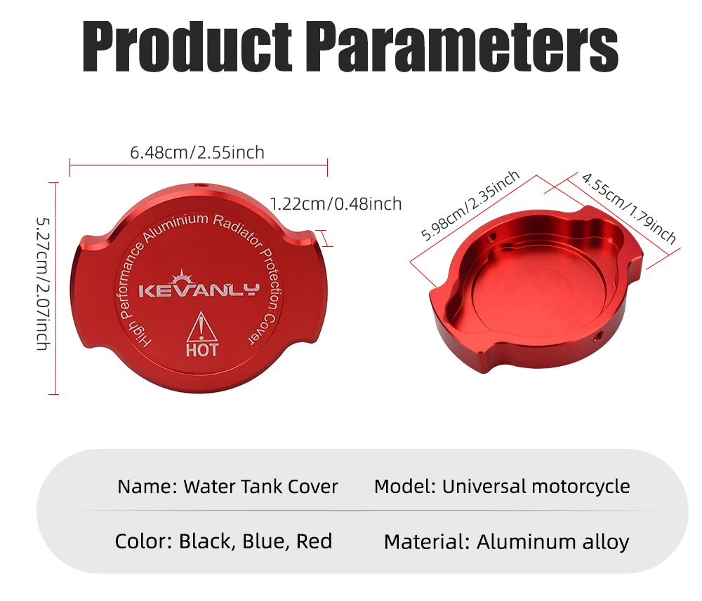 Motorrad Kühlmittel Kühler Obere Kappe Abdeckung Wasser Tank Abdeckung CNC Aluminium Legierung Motorrad Zubehör Rot Blau Schwarz 1PC – Detail 11