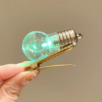 New Funny Hairpin Simulated Knife Lighted Bulb Shape Hair Clips Women Strange Creative Halloween Hairpins Girls Hair Accessories