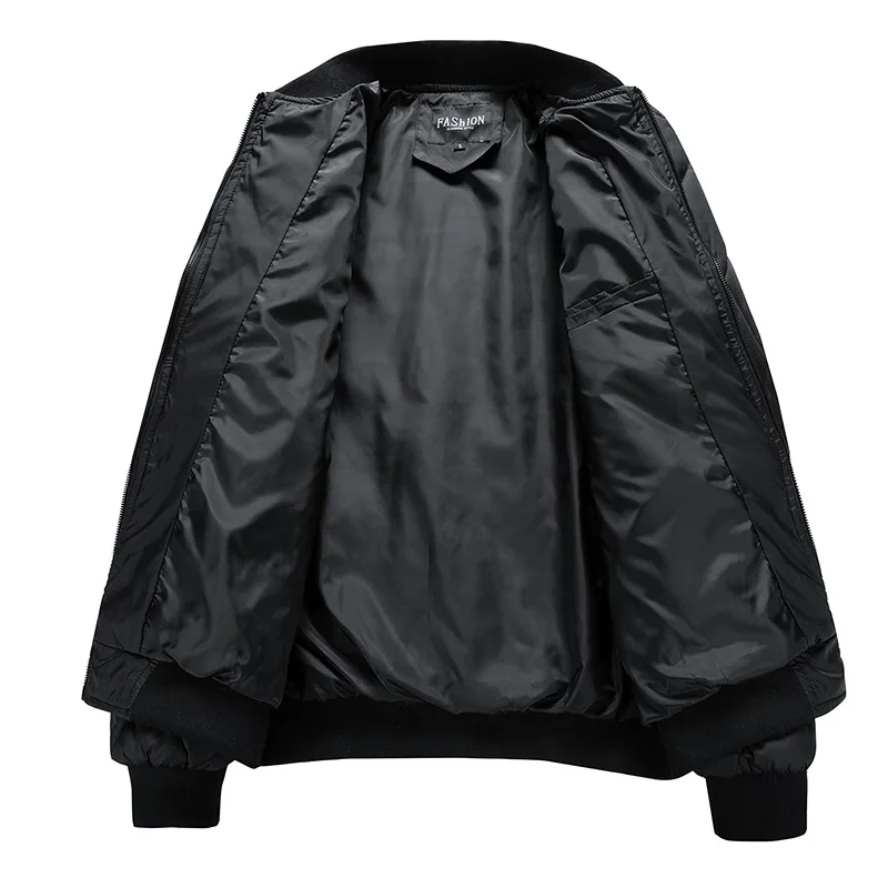 Herbst Jacke Männer Koreanische Mode Plaid Warme Windjacke Männer Stehen Kragen Einfarbig Varsity Jacke Männer Slim Fit Mantel Männlich_voghion.com