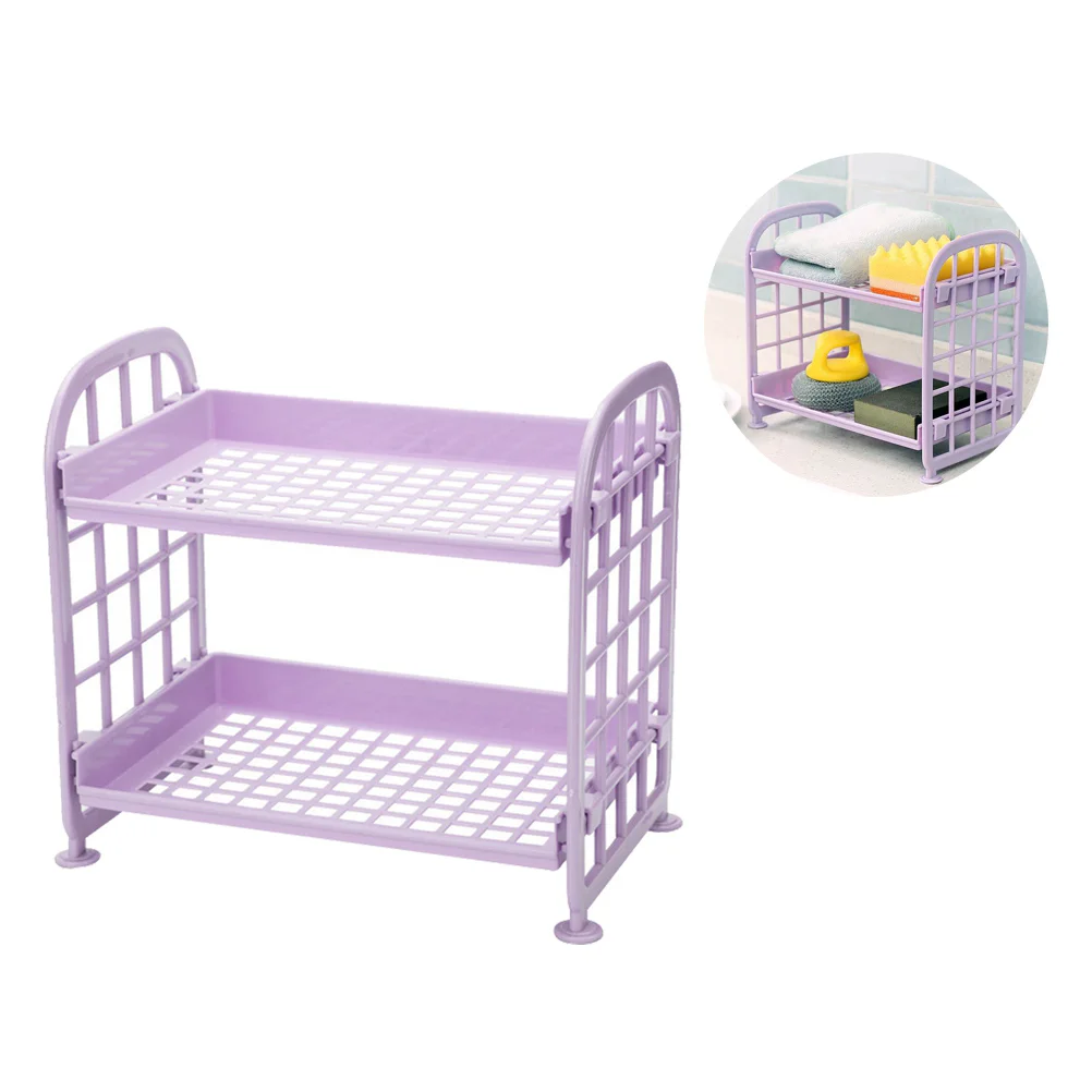 

2 Layers Vegetables Rack Kitchen Storage Shelf Fruit Shelves Organizer Bathroom