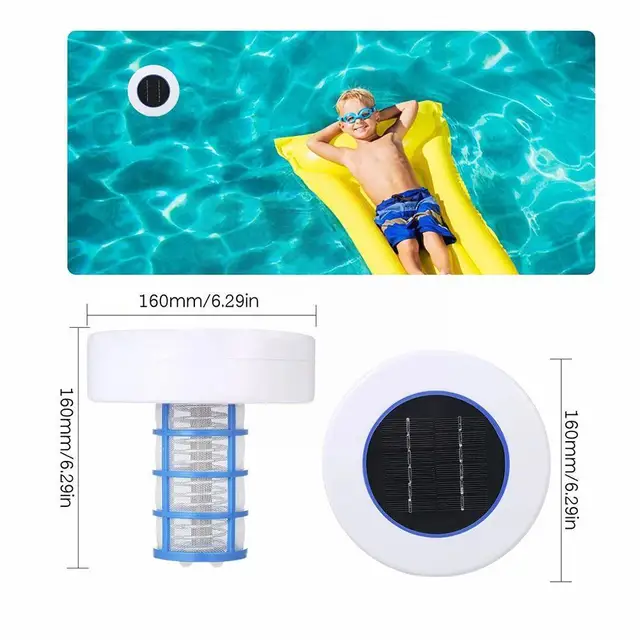 Solar Medence Ionizáló Réz Ezüst Ion Úszómedence Tisztítója Kills-Alga-Medence Ionizátor Kültéri Csere Napenergia A T3A9 - Image 2