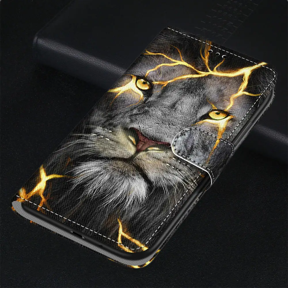 Lion Wolf Floral Girls Phone Bags Housing For Case Samsung Galaxy A10 A20 A30 A01 A03 Core A03S A13 4G A33 A53 M52 5G S5 D08F 