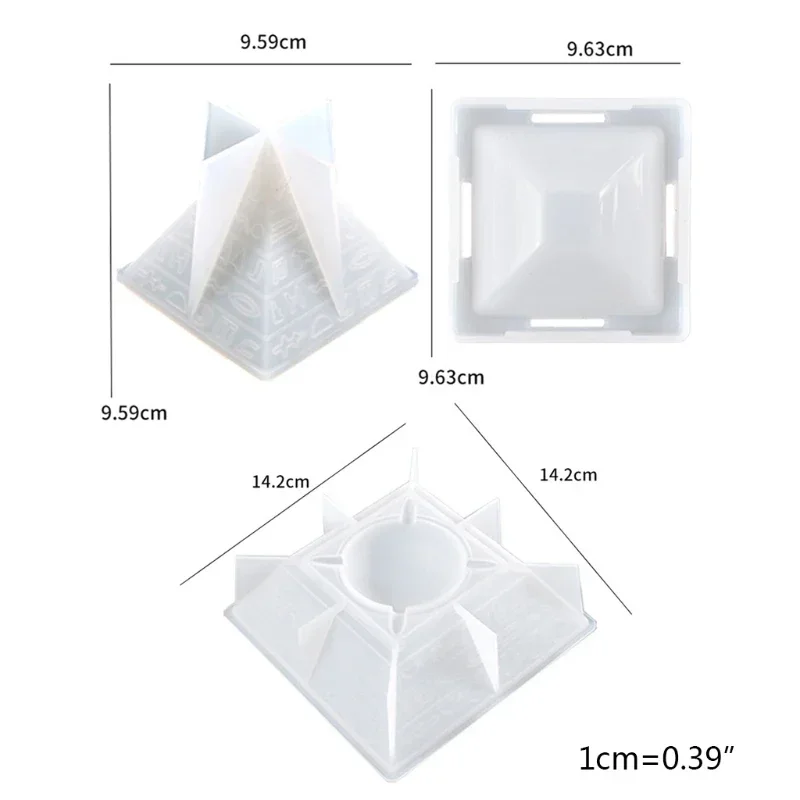 3pcs Pyramid Ashtray Epoxy Resin Mold Smoke Storage Box Casting Silicone Mould DIY Crafts Ornaments Making Tool