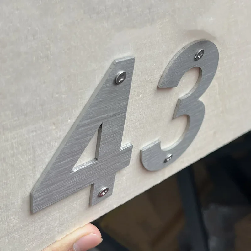 75MM Stainless Steel Outdoor House Number 0-9 Metal Doorplates Garden Yard Street Address Signs Door Mailbox Numbers Screws