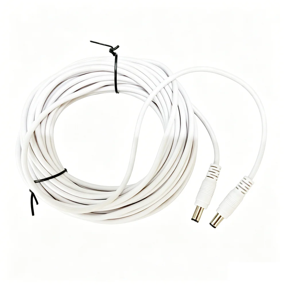 12V DC 전원 코드 케이블 흰색 5.5 x 2.1mm 남성-남성 DC 연장 전원 케이블 와이어 1M/3M/5M/10M